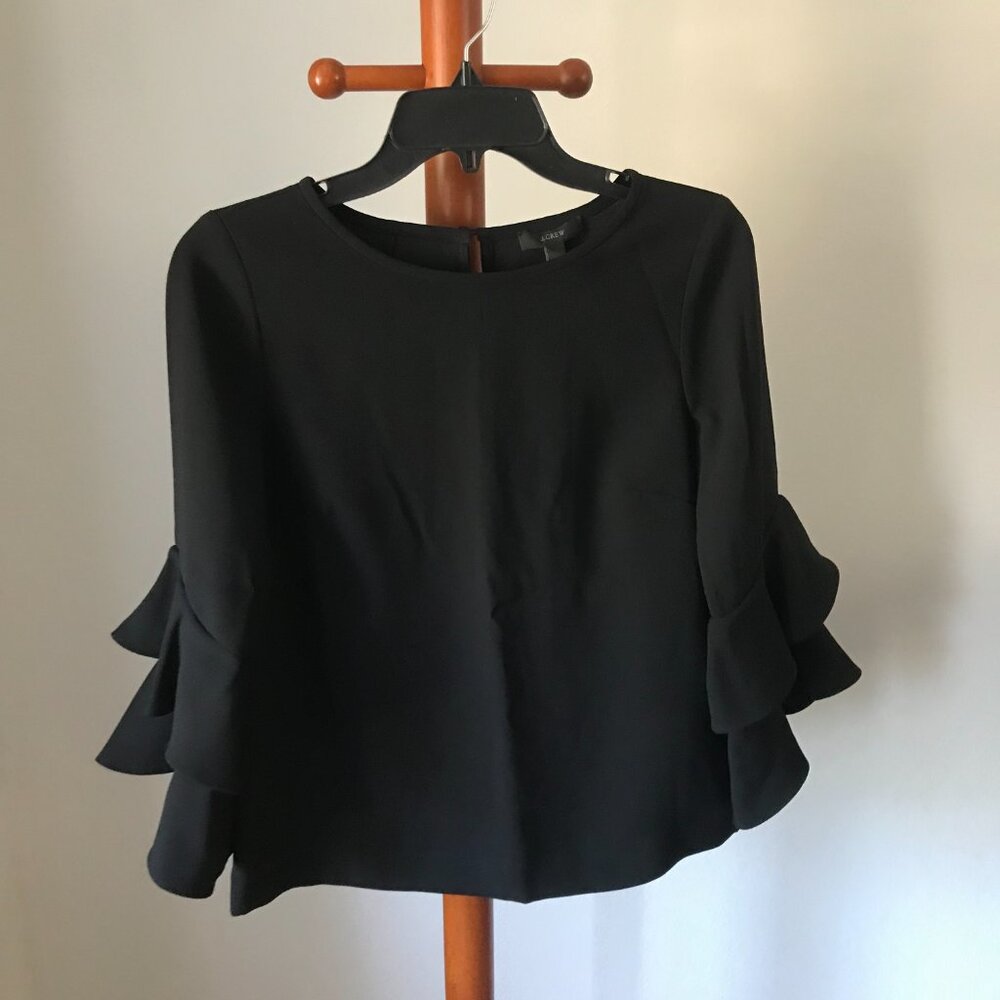 Jcrew Ruffle Sleeve Top - Picture 2 of 5